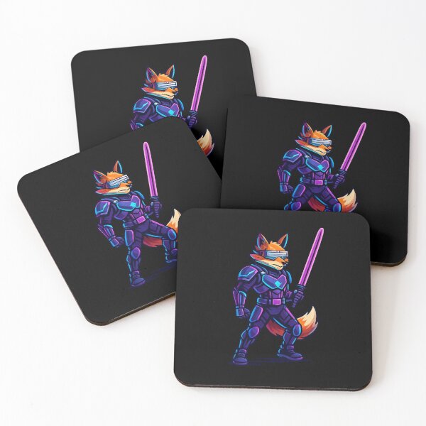 Item preview, Cyberpunk Fox Warrior – Futuristic Neon Armor Animal Design designed and sold by OnPointOutfits.