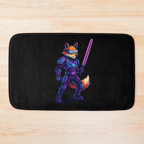 Item preview, Cyberpunk Fox Warrior – Futuristic Neon Armor Animal Design designed and sold by OnPointOutfits.