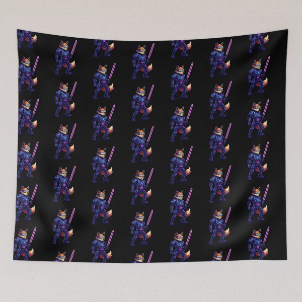 Item preview, Cyberpunk Fox Warrior – Futuristic Neon Armor Animal Design designed and sold by OnPointOutfits.