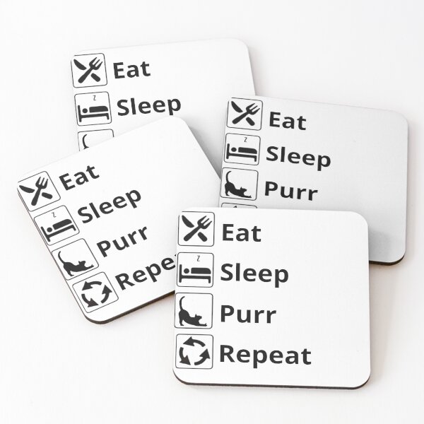 Item preview, Cat Lovers, Eat Sleep Purr Repeat, Kitten T-shirt,  designed and sold by ArtDripFashion.