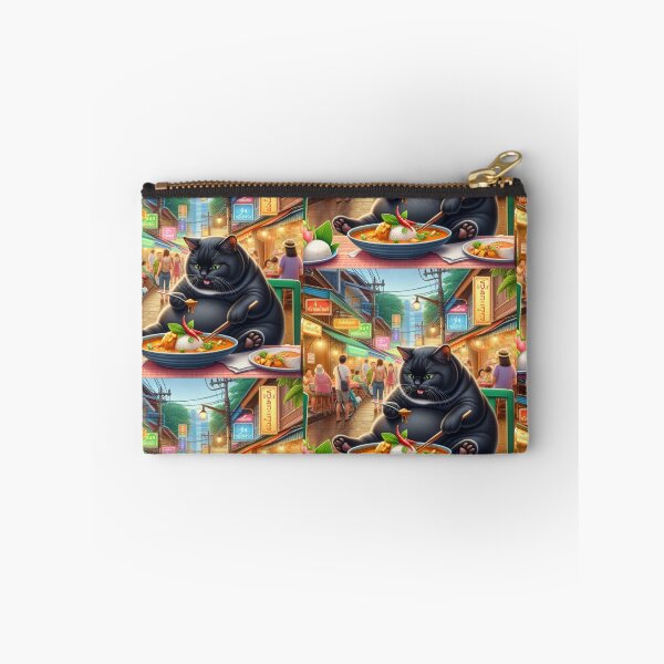Item preview, Cat eating Thai curry with rice designed and sold by ParateePShop.