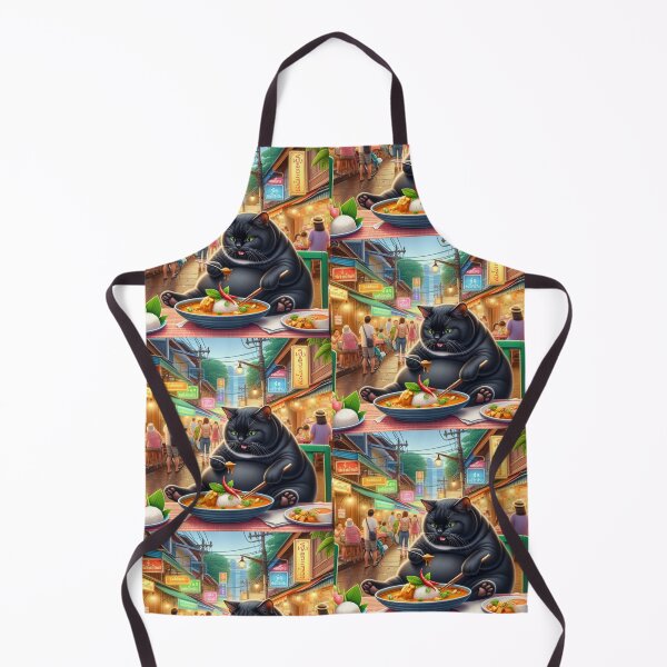 Item preview, Cat eating Thai curry with rice designed and sold by ParateePShop.