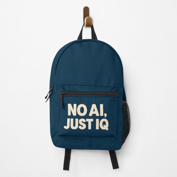 Item preview, No AI, Just IQ – Bold statement design designed and sold by dadnladdesigns.