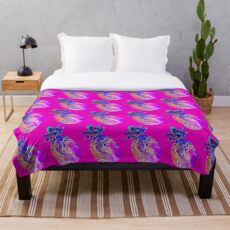 Pink Pineapple Party Throw Blanket