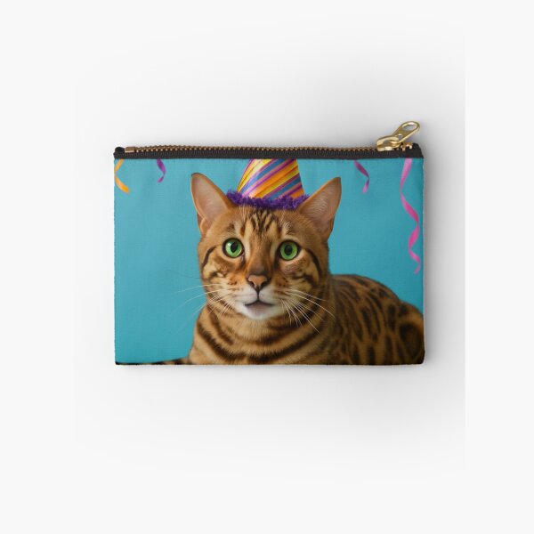 Item preview, Bengal Cat Birthday Celebration with Colorful Party Hat designed and sold by LuckyPlus.