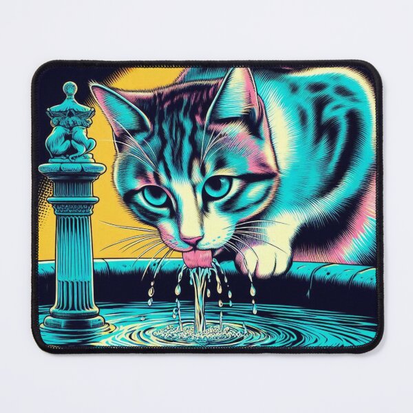 Item preview, Cute cat water drinking designed and sold by Dogandesighn.