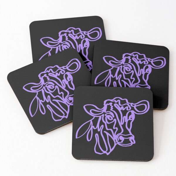 Item preview, Purple cow outline neon animal line art designed and sold by Thought2reality.