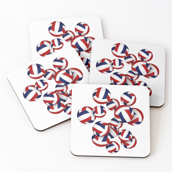 Item preview, Red blue volleyballs pattern designed and sold by katzdzynes.