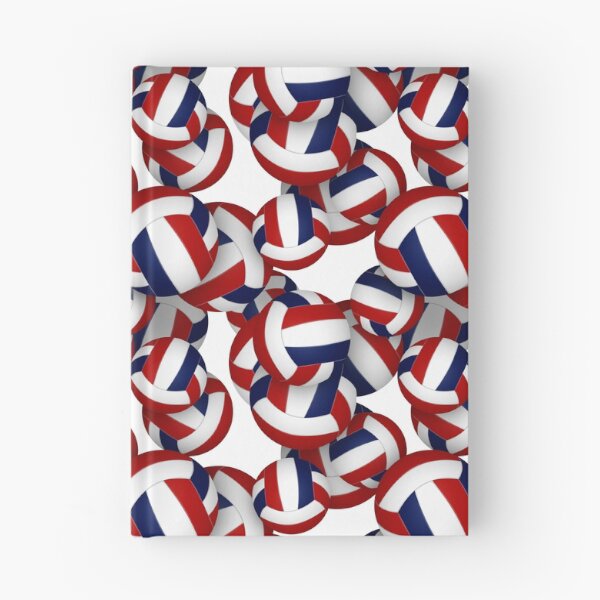 Item preview, Red blue volleyballs pattern designed and sold by katzdzynes.