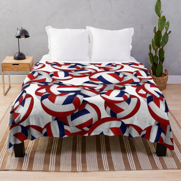 Item preview, Red blue volleyballs pattern designed and sold by katzdzynes.