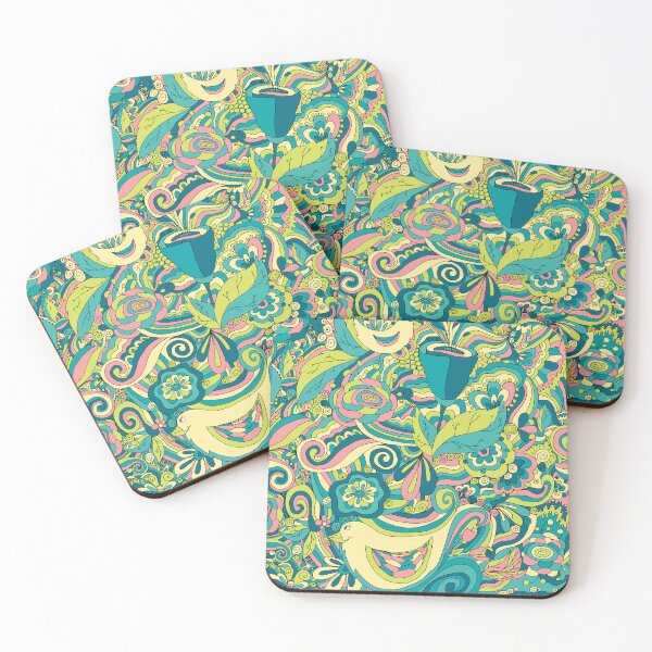Item preview, Colorful Psychedelic Birds & Floral Pattern designed and sold by AlisaArtDecor.