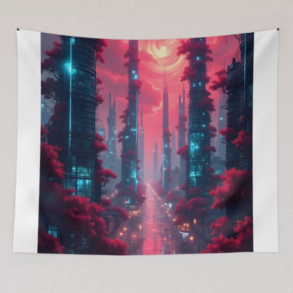 Item preview, Neon Metropolis at Twilight designed and sold by oanaunciuleanu.