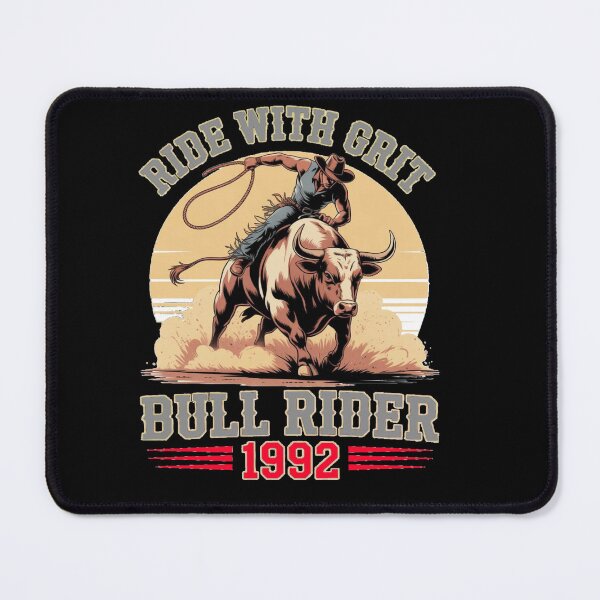 Item preview, Ride with Grit Bull Rider 1992 Retro Western TShirt Design designed and sold by GravicoInk.