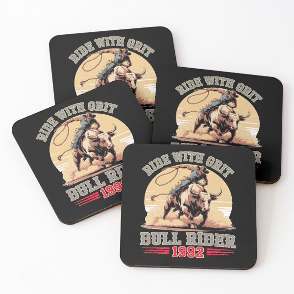 Item preview, Ride with Grit  Bull Rider 1992 Retro Western TShirt Design designed and sold by GravicoInk.