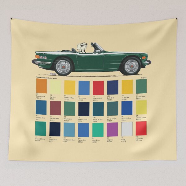 Item preview, TR6 in British Racing Green and color chart designed and sold by Bigs66.