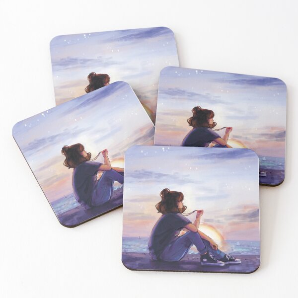 Item preview, Sunset & Sea - Illustration designed and sold by Catstyle / Marin Duret.