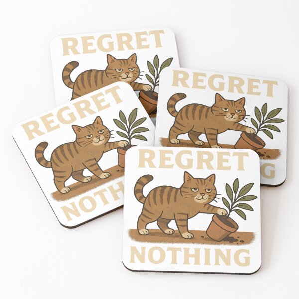 Item preview, Regret Nothing – Funny Cat Art designed and sold by Sztuboo.