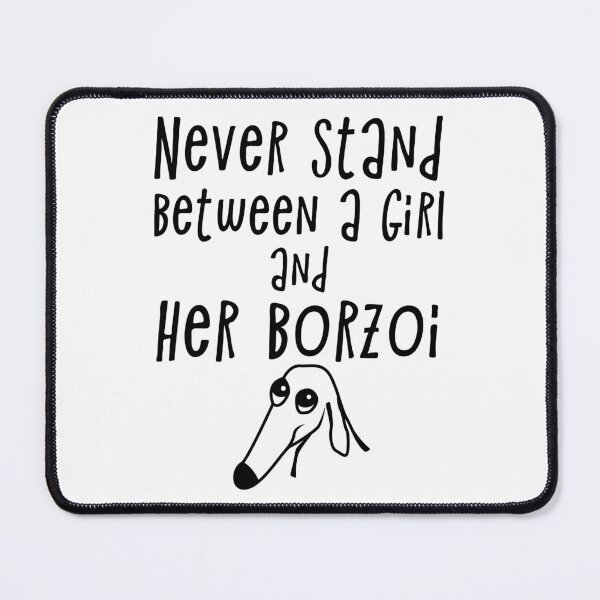 Item preview, Never Stand Between a Girl and Her Borzoi – Minimalist Dog Silhouette Design designed and sold by SofiaTrendShirt.