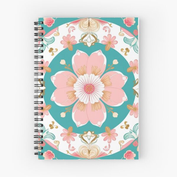 Item preview, Traditional Korean Dancheong Cherry Blossom Ceiling Panel – Elegant Temple Art designed and sold by jelonkaa.