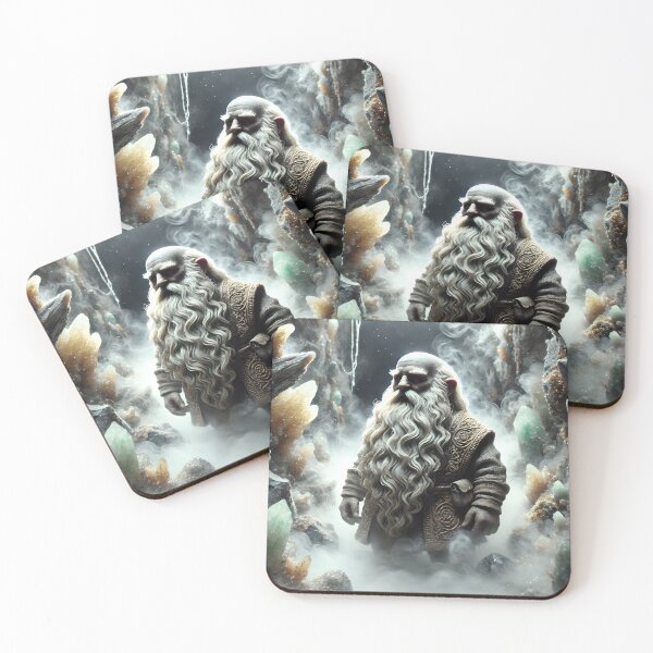 Item preview, "Bombur – Norse Dwarf Among Crystals | Mythic Fantasy Dvergr Art Print" designed and sold by Umbra666.