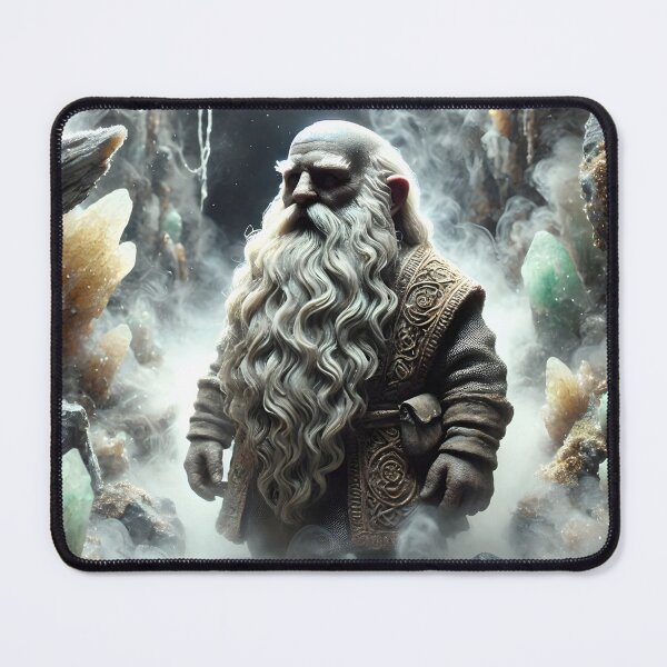 Item preview, "Bombur – Norse Dwarf Among Crystals | Mythic Fantasy Dvergr Art Print" designed and sold by Umbra666.