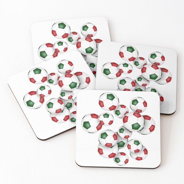 Item preview, Red & green soccer balls pattern designed and sold by katzdzynes.
