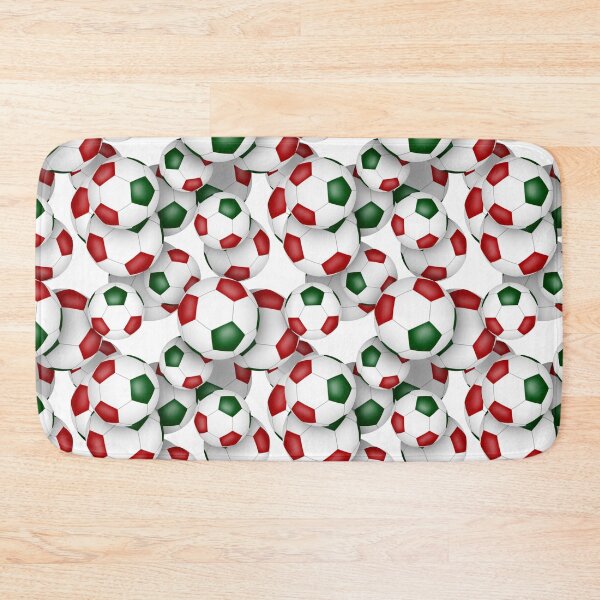 Item preview, Red & green soccer balls pattern designed and sold by katzdzynes.