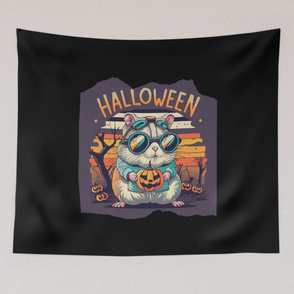 Item preview, Halloween cute hamster with pumpkin designed and sold by CleanDecor.