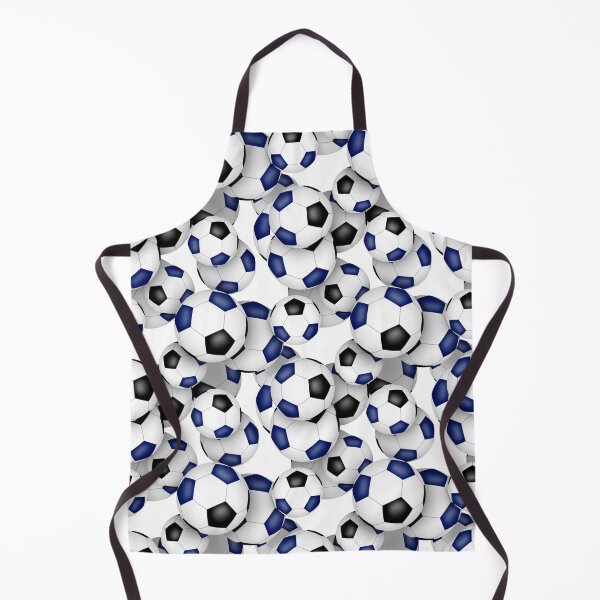 Item preview, Blue & black soccer balls pattern designed and sold by katzdzynes.