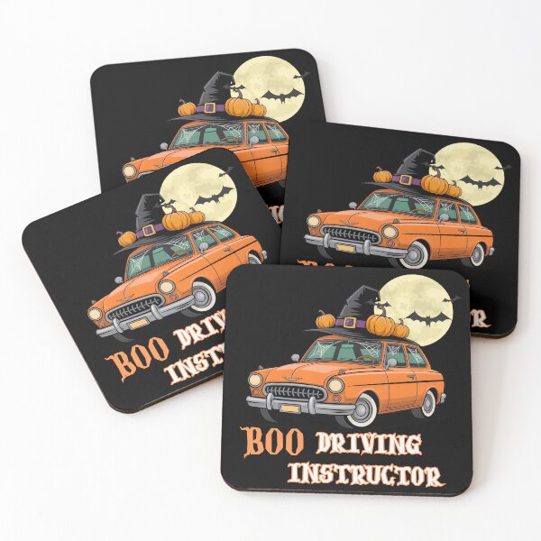 Item preview, Boo Driver Instructor – Cute Halloween Car with Witch Hat and Pumpkins designed and sold by PeteLawliiet.