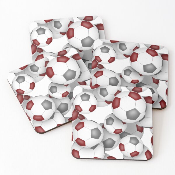 Item preview, Maroon & gray soccer balls pattern designed and sold by katzdzynes.