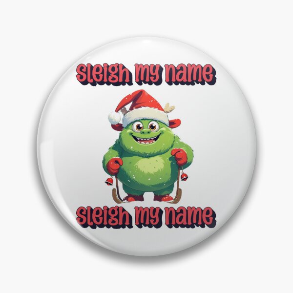 Item preview, Sleigh My Name Cute Green Monster Christmas Design designed and sold by The Sticker Cove.