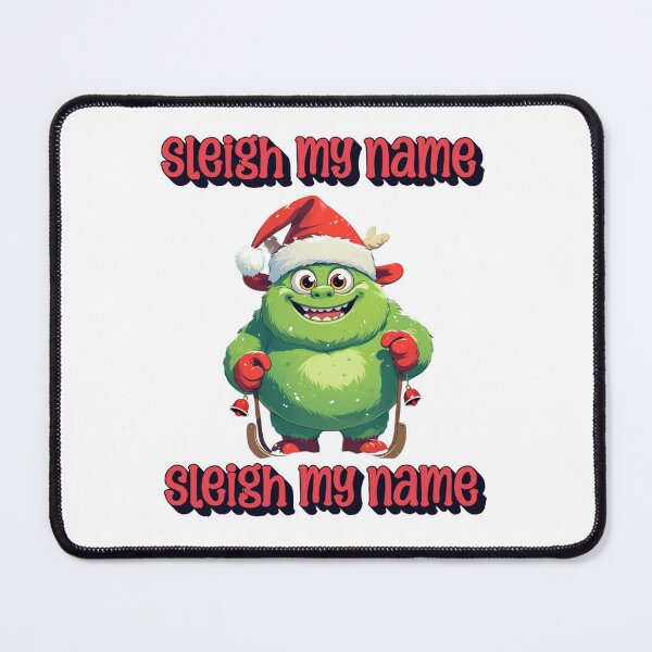 Item preview, Sleigh My Name Cute Green Monster Christmas Design designed and sold by The Sticker Cove.
