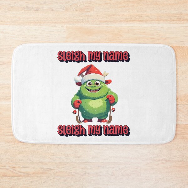Item preview, Sleigh My Name Cute Green Monster Christmas Design designed and sold by The Sticker Cove.