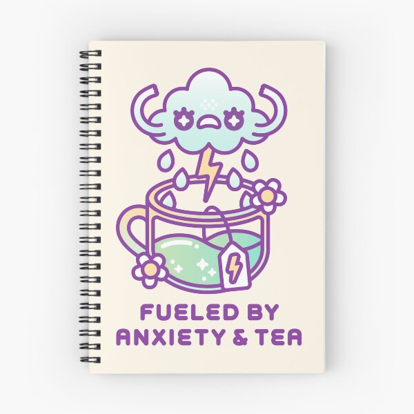 Item preview, Fueled by Anxiety & Tea – Cute Kawaii Storm Cloud Teacup Design designed and sold by musingtreeart.