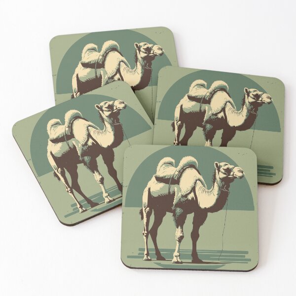 Item preview, Vintage-Style Illustration of a Bactrian Camel in Desert Tones designed and sold by Royalsticker.