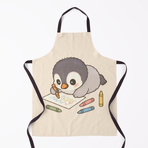 Item preview, Naughty Little Artist – Adorable Baby Penguin Drawing with Crayons designed and sold by PebsPebs.