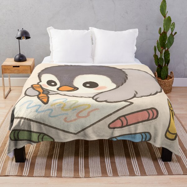 Item preview, Naughty Little Artist – Adorable Baby Penguin Drawing with Crayons designed and sold by PebsPebs.