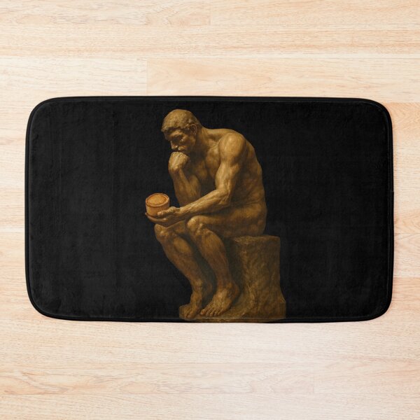 Item preview, The Thinker (with a Pork Pie) – Fine Art Parody Print designed and sold by WhisperFrame.