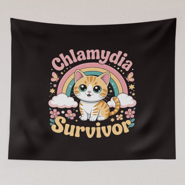 Item preview, Chlamydia Survivor Cat Meme kawaii cat for Adult Humor designed and sold by sheenmi.