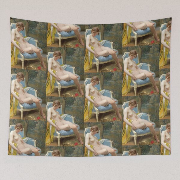 Item preview, Daphné Nude Woman in Blue Chair Guillaume Seignac designed and sold by TeeARTHY.