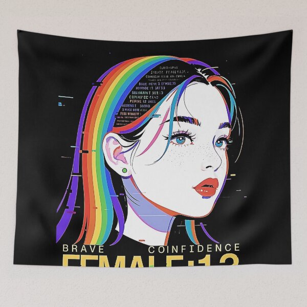Item preview, Rainbow Portrait Tee designed and sold by LiuBaoBao.