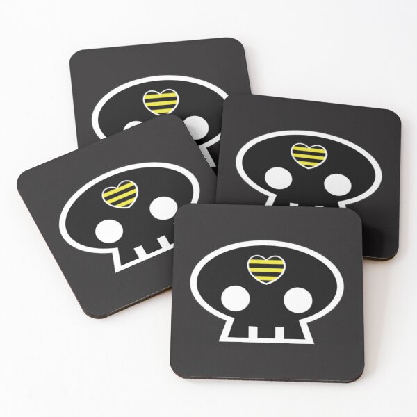 Item preview, Bee Heart Skull – Minimalist Kawaii Gothic Pop Art Design designed and sold by BitterPillArt.