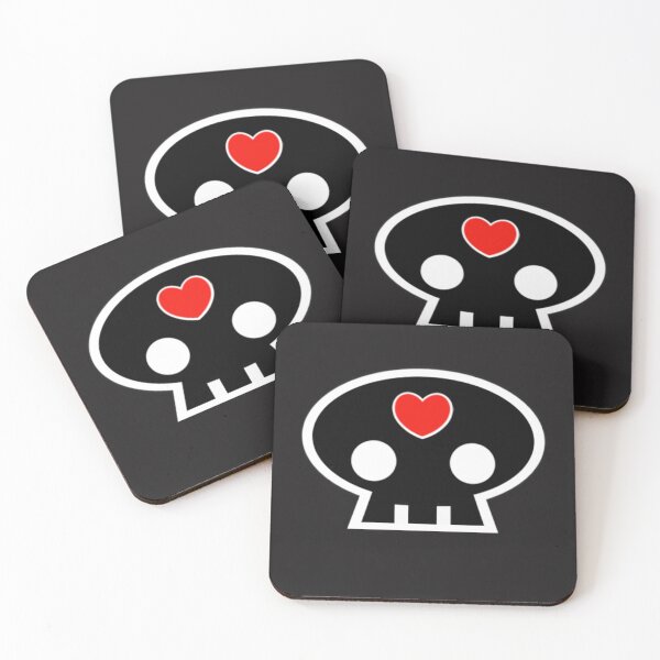 Item preview, Red Heart Skull – Minimalist Kawaii Gothic Pop Art Design designed and sold by BitterPillArt.