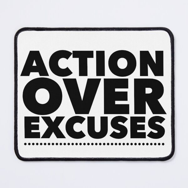 Item preview, Action Over Excuses - Productivity & Hustle Motivator designed and sold by Soaring Eagle.
