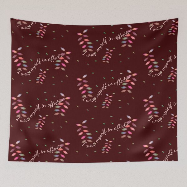 Item preview, I Wrap Myself in Affection- Wavy phrase with colorful branches. designed and sold by AlbinPixelArt.