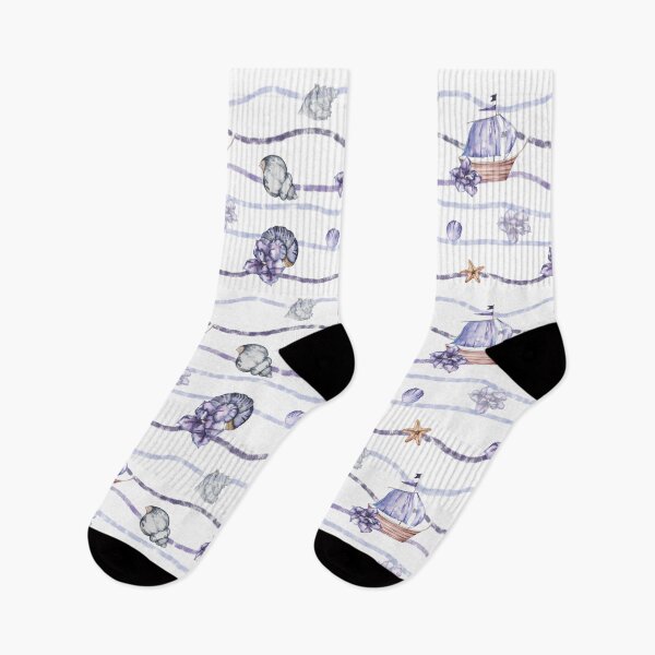 Item preview, Watercolour sea purple seamless pattern designed and sold by Darya Bogatskaya79.