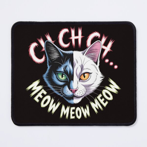 Item preview, Ch Ch Ch Meow Meow Meow – Half Black Half White Cat Horror Sketch designed and sold by Slavicsoul.