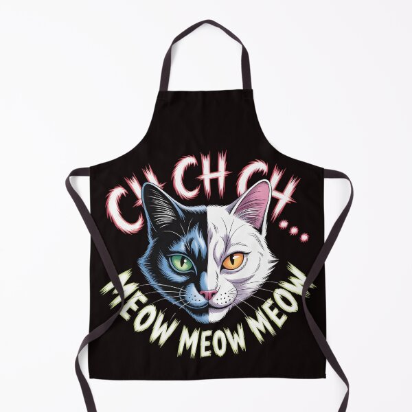 Item preview, Ch Ch Ch Meow Meow Meow – Half Black Half White Cat Horror Sketch designed and sold by Slavicsoul.