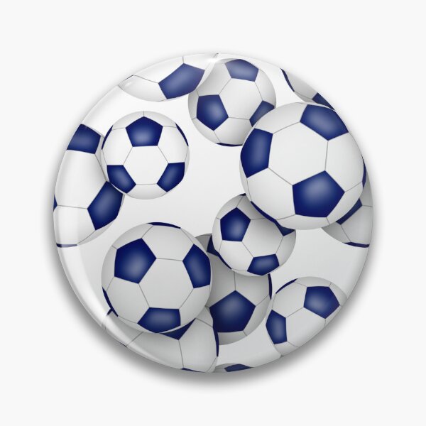 Item preview, Blue & white soccer balls pattern designed and sold by katzdzynes.